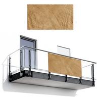 BALKON-SICHTSCHUTZ Struktur - Natur - Kunst - Rattan Witterungsbeständig 200x110 cm - Naturfarben, Kunststoff (200/110cm) - MuchoWow