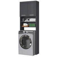 WASCHMASCHINENSCHRANK grau Hochglanz 63 x 187 cm, Waschmaschinenüberbau mit Stauraum - Grau, Holzwerkstoff/Kunststoff (63/187/24cm) - Top.Furn