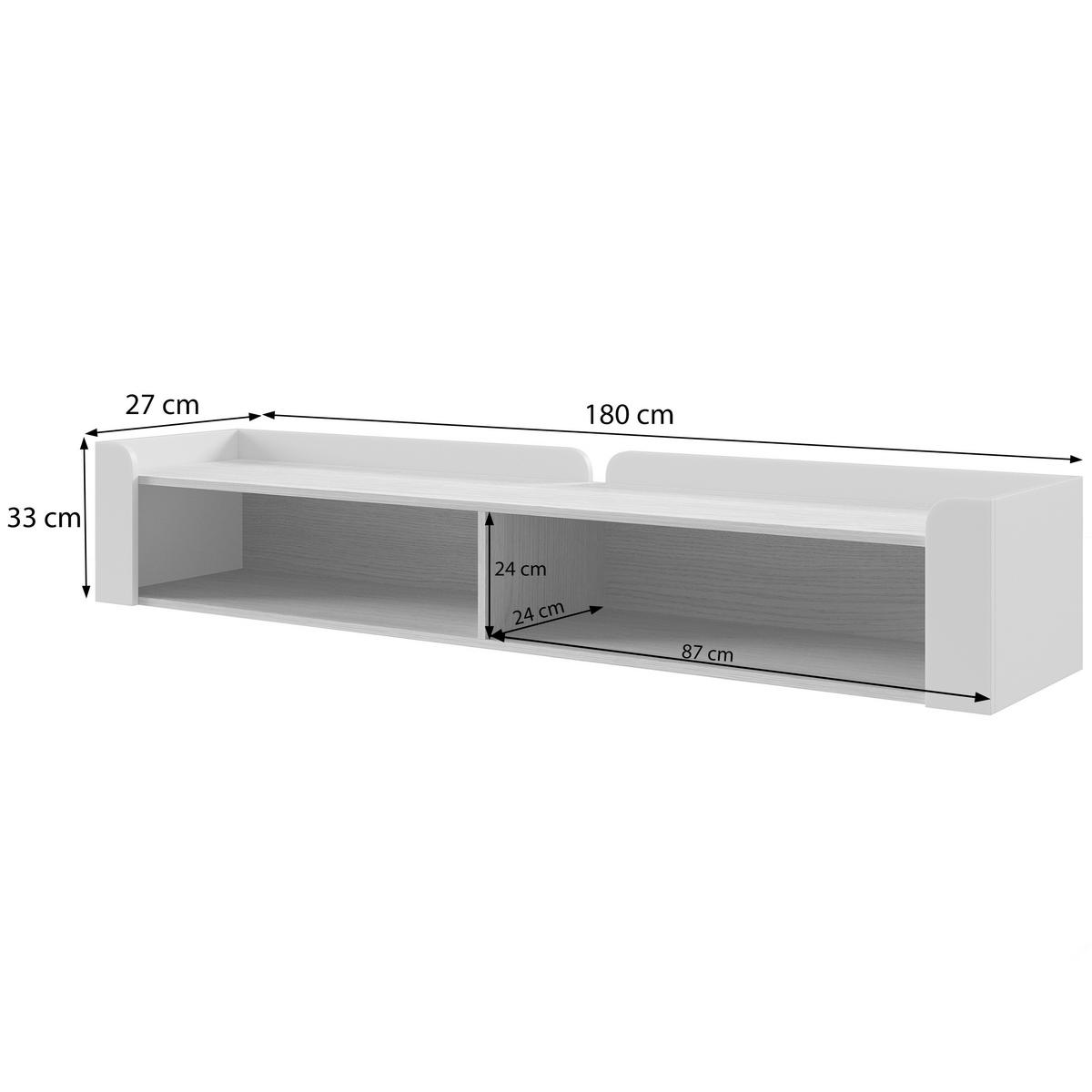 WANDREGAL Sorella mit 2 offenen Regalböden, 180 cm, Macadamia + Eiche Mavelie - Eichefarben/Beige, Holzwerkstoff (180/33/27cm) - Beautysofa