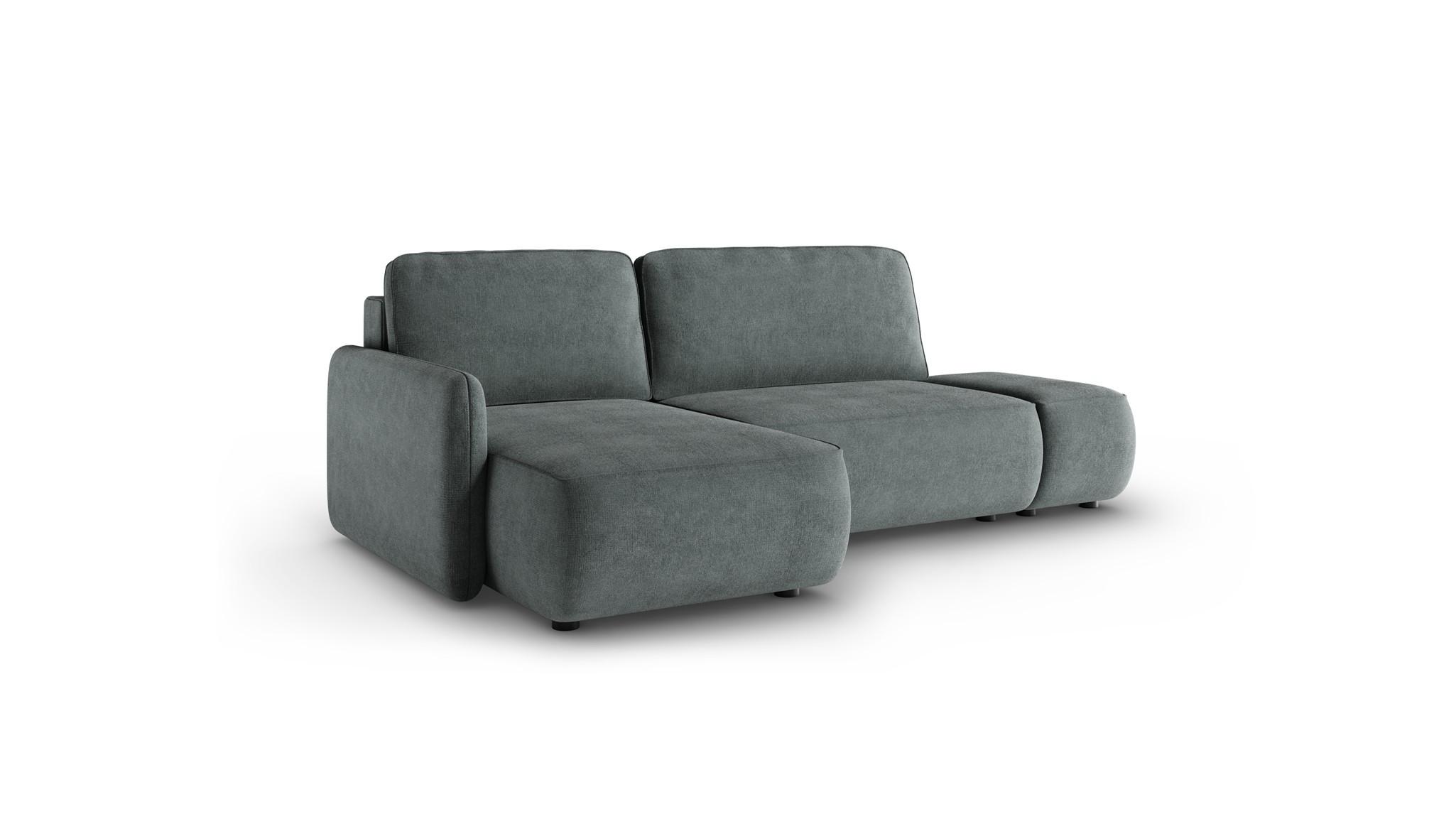 ECKSOFA Luka Mit Schlaffunktion - Dunkelgrau, Holzwerkstoff/Textil (229/148cm) - Fun Möbel