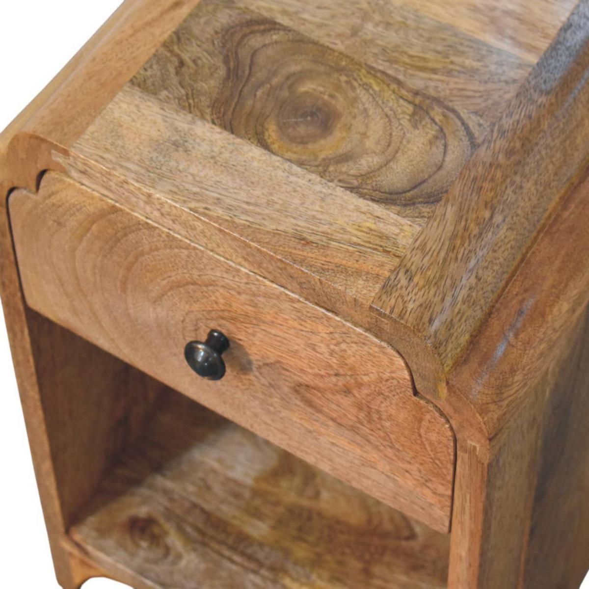 NACHTTISCH Massivholz Newton Mini Oak-ish, 1 Schublade und Offenes Regal, Beige - Eichefarben/Beige, Mangoholz/Holz (30/40/30cm) - Artisan Furniture