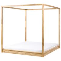 HIMMELBETT Holz 180/200 cm Hellbraun Herliere - Hellbraun, Holz (180/200cm) - Beliani