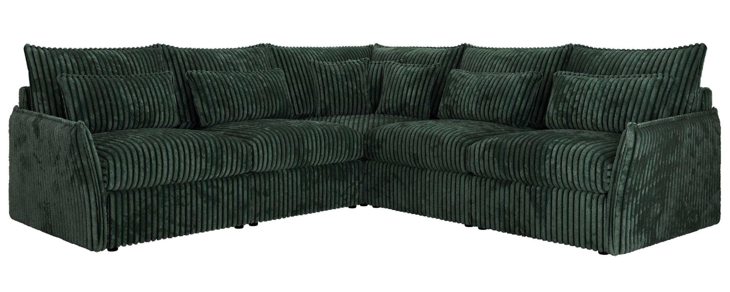 ECKSOFA VERSO L Grün Cord - Schwarz/Grün, Kunststoff/Textil (270/270cm) - MKS