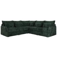 ECKSOFA VERSO L Grün Cord - Schwarz/Grün, Kunststoff/Textil (270/270cm) - MKS