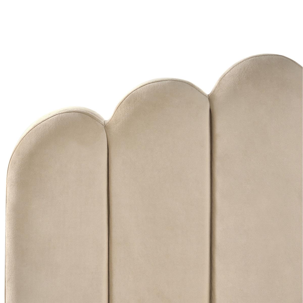 BETT mit Lattenrost 180/200 cm Samtstoff Taupe Sauvian - Taupe, Textil (180/200cm) - Beliani