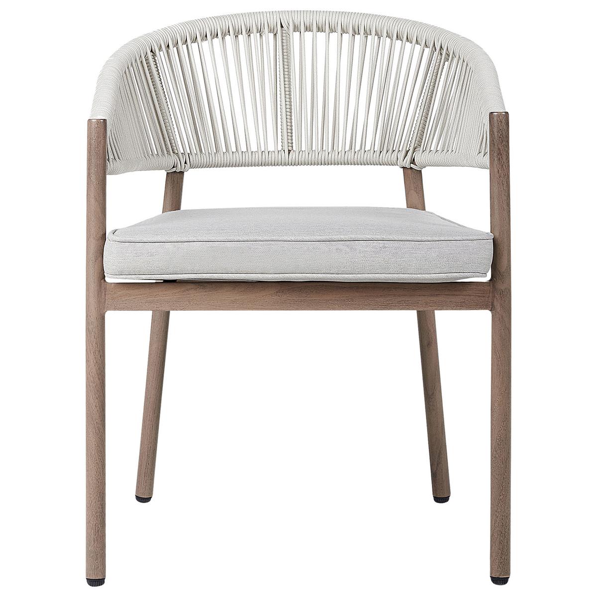 GARTENMÖBEL-SET 6-Sitzer Dunkler Holzfarbton Flavia - Dunkelbraun/Beige, Metall - Beliani