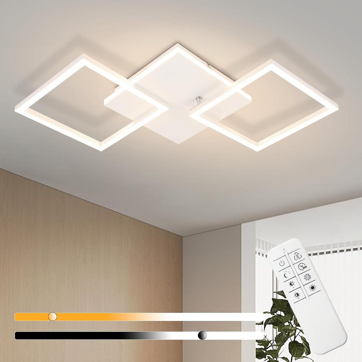 LED-DECKENLEUCHTE Eisenort 62.8/7.4/29.5 cm - Weiß, Metall (29.5/62.8/7.4cm) - ZMH
