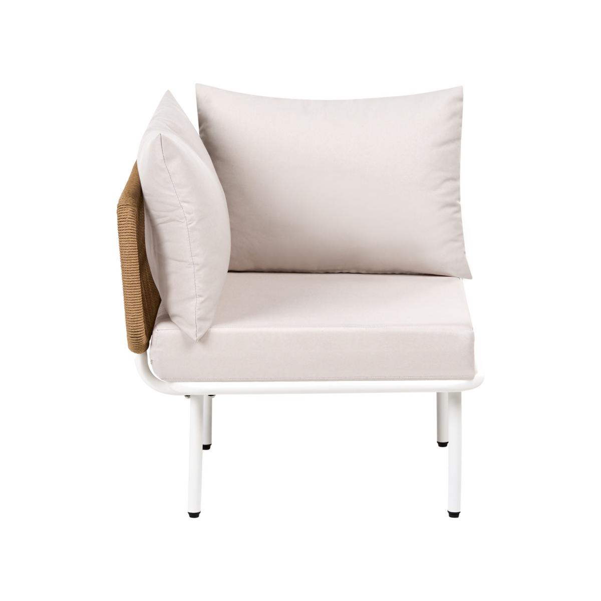 GARTEN-ECKMODUL Hellbeige Baucina - Beige/Weiß, Metall (68/75/68cm) - Beliani