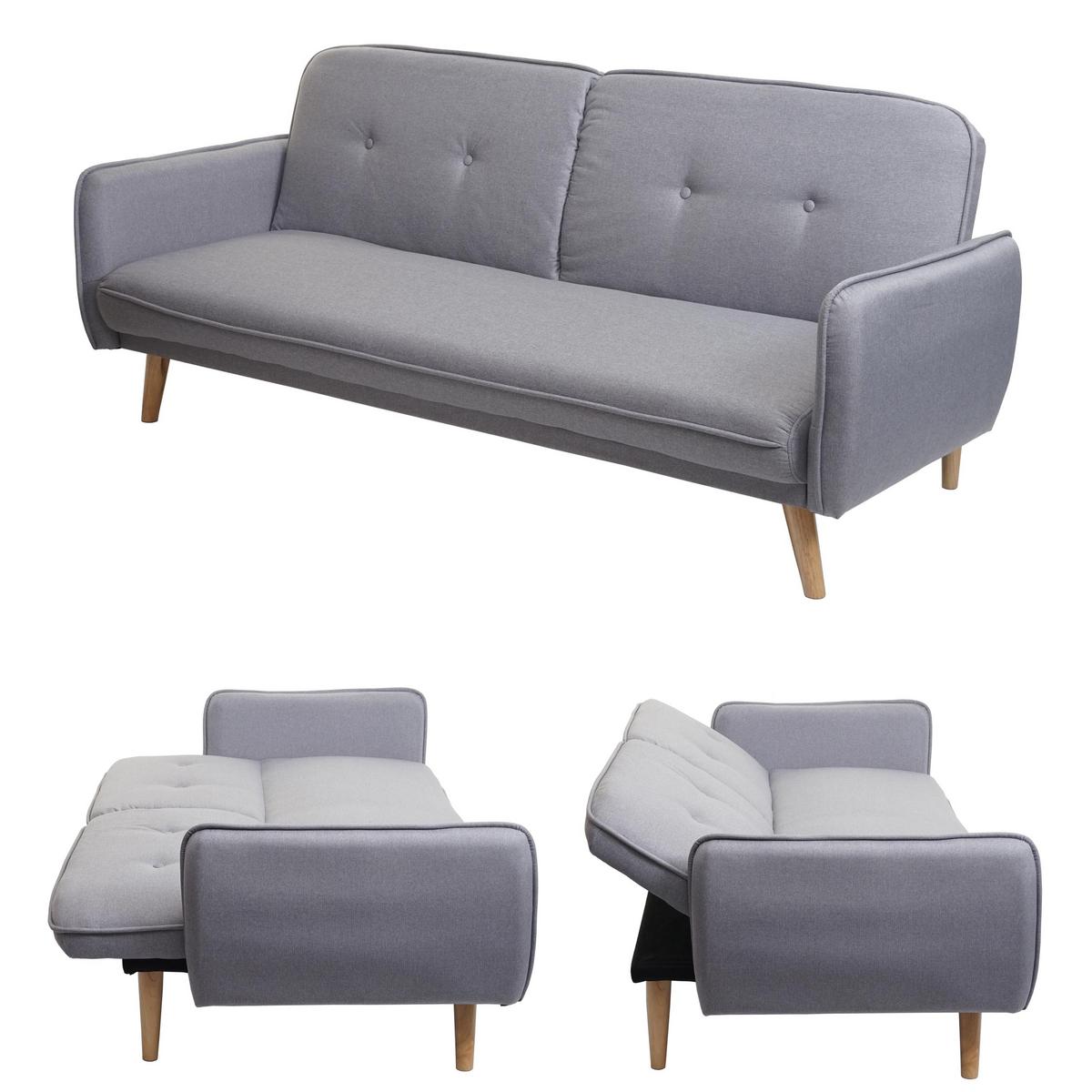 SCHLAFSOFA Grau - Grau, Textil (185/78/85cm) - MCW