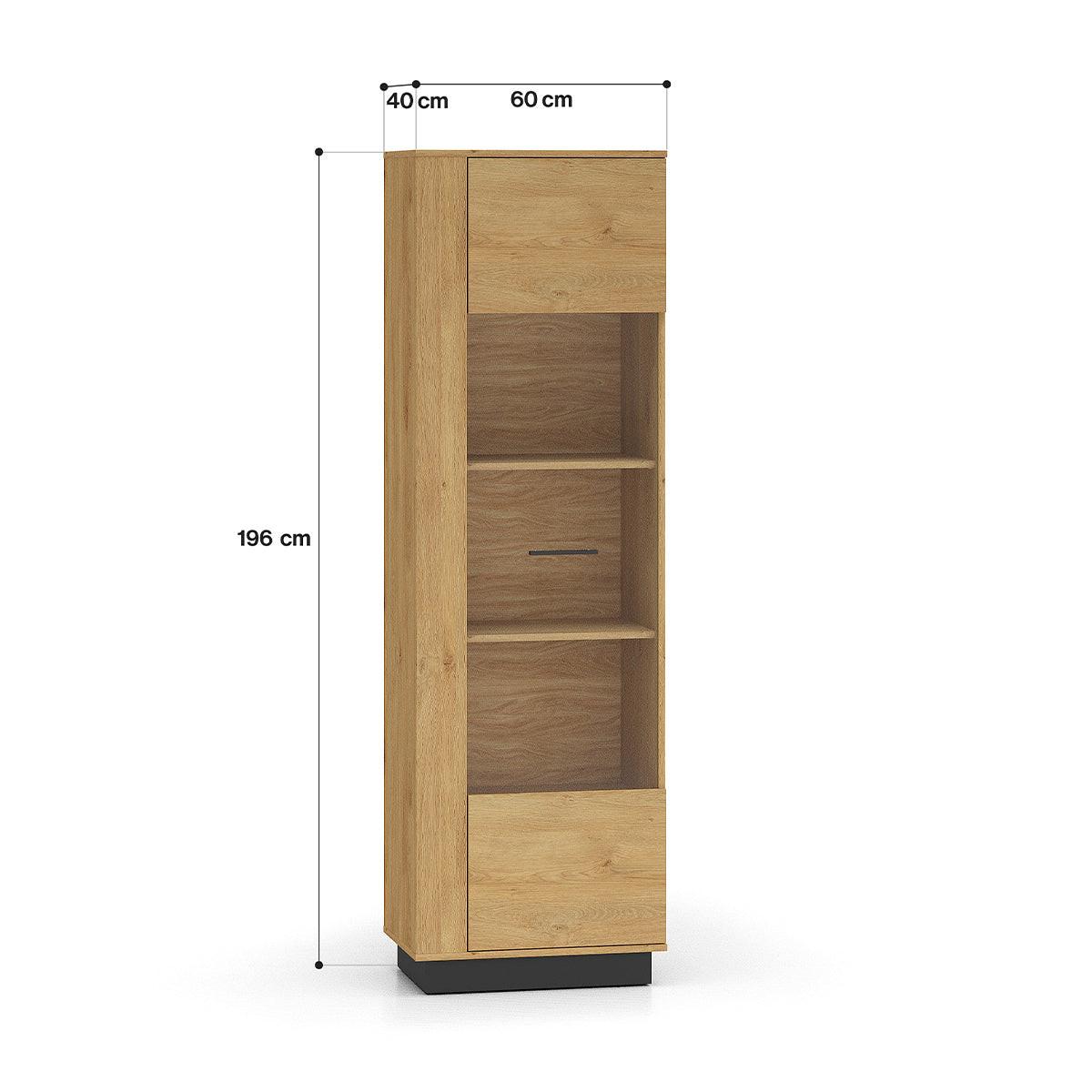 VITRINE Ysia Holz und Schwarz - Braun, Holzwerkstoff (60/196/40cm) - Petits-meubles