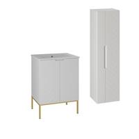 BADMÖBEL 60cm Daria 2er-Set Weiß - Weiß, Holzwerkstoff (60/84/45.8cm) - Petits-meubles