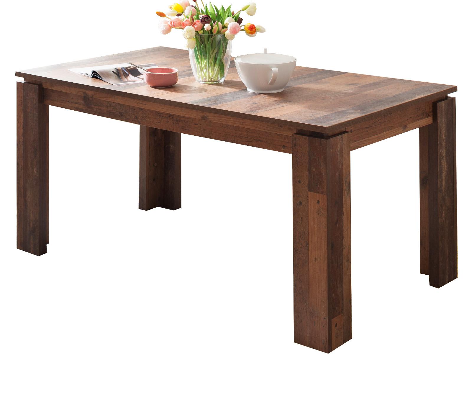 ESSTISCH Old Used Wood Altholz Optik, Küchentisch ausziehbar 160 - 200 x 90 cm - Braun/Grau, Holzwerkstoff (90/160/77cm) - Top.Furn