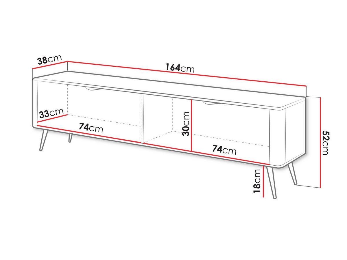 TV-ELEMENT Lante 2D - Dunkelgrau/Schwarz, Holzwerkstoff/Metall (164/52/38cm) - MIRJAN24