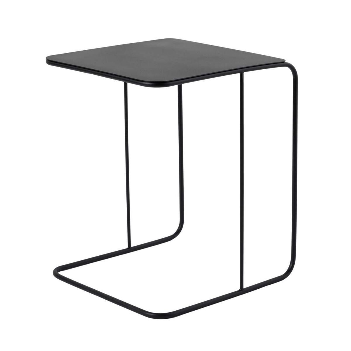 BEISTELLTISCH mit metallplatte 57/47/46 cm - Schwarz, Metall (47/57/46cm) - Calicosy