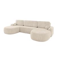 WOHNLANDSCHAFT mit Schlaffunktion und Bettkasten LIRA-U - 335x172x89 Beige - Sahara, Holzwerkstoff/Textil (335/89/172cm) - ALTDECOR