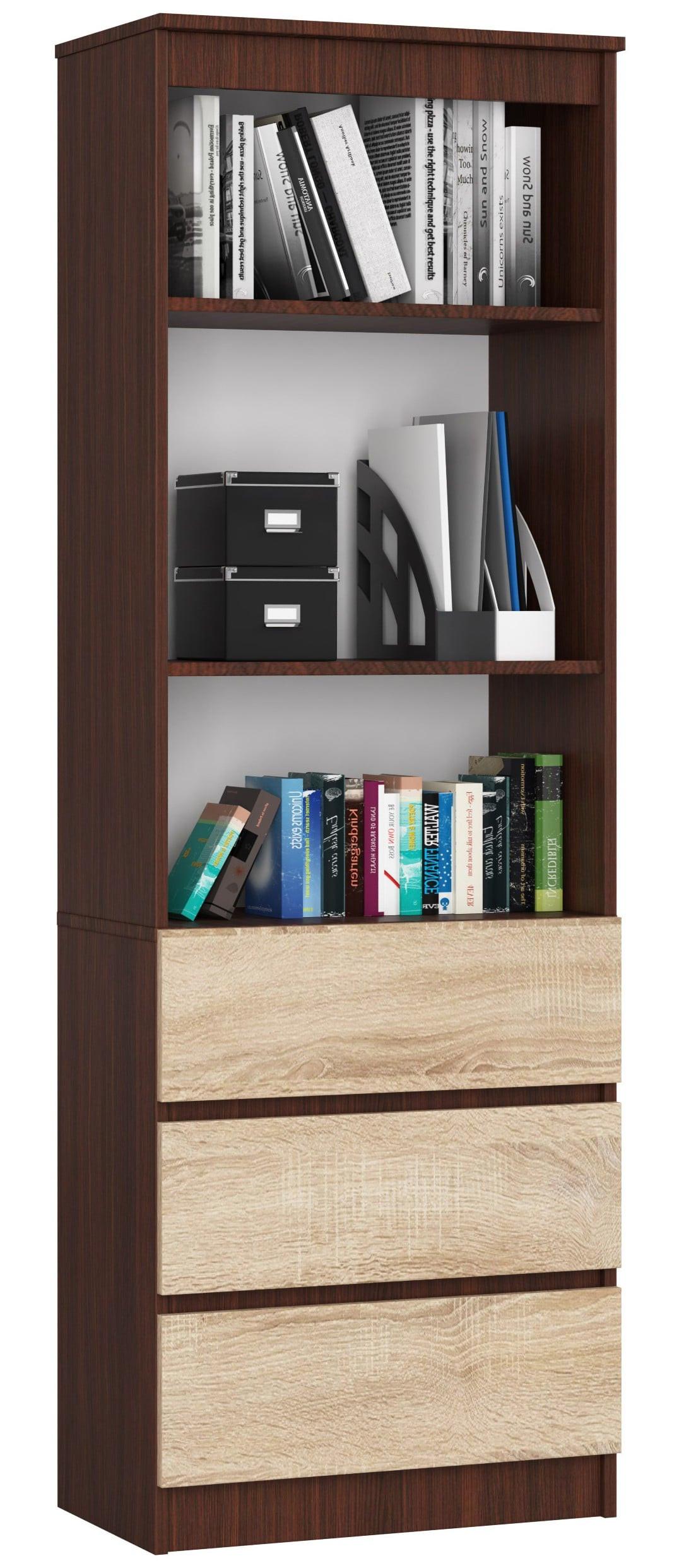 STANDREGAL Dunkelbraun, Eiche Sonoma 180/60/35 - Dunkelbraun, Holzwerkstoff (60/180/35cm) - RAUMHIRSCH FURNITURE
