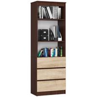 STANDREGAL Dunkelbraun, Eiche Sonoma 180/60/35 - Dunkelbraun, Holzwerkstoff (60/180/35cm) - RAUMHIRSCH FURNITURE