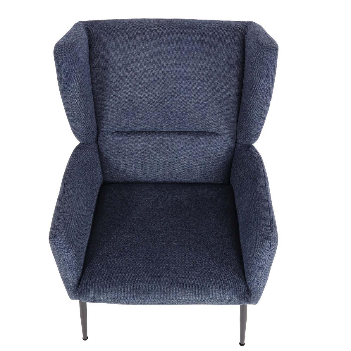 LOUNGE-SESSEL MIT OTTOMANE Blau - Blau, Textil (73/96/82cm) - MCW