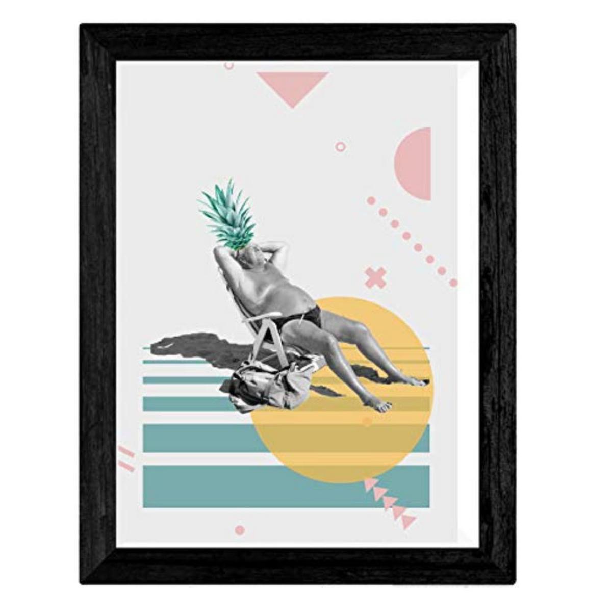 POSTER Set mit 4 Collage A4 Schwarzer Rahmen - Schwarz, Papier (29.7/3cm) - Nacnic