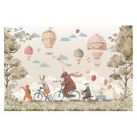 FOTOTAPETE Tierfreunde auf dem Rad 384/255 cm - Multicolor, Papier (384/255cm) - Bilderwelten