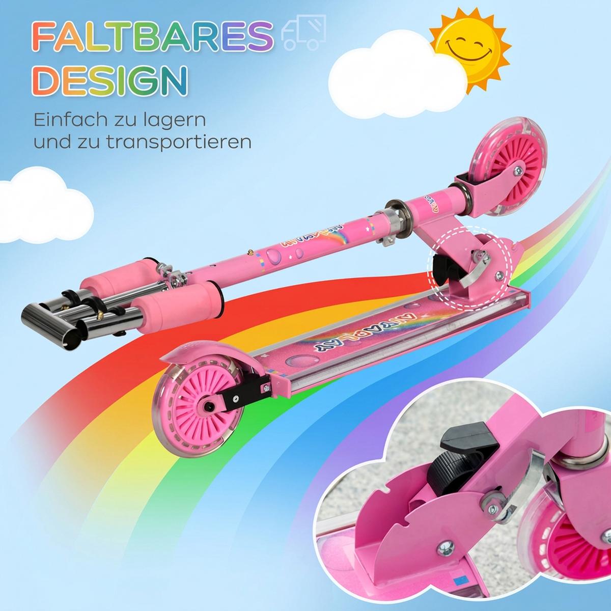 KINDERROLLER Metall Kunststoff Rosa - Rosa, Metall (67/32/78cm) - HOMCOM
