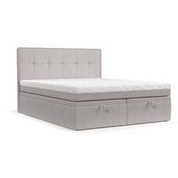 BOXBETT Arivo 180/200 cm Beige im Riva Stoff - Beige/Schwarz, Holz/Holzwerkstoff (180/200cm) - AltaBeds