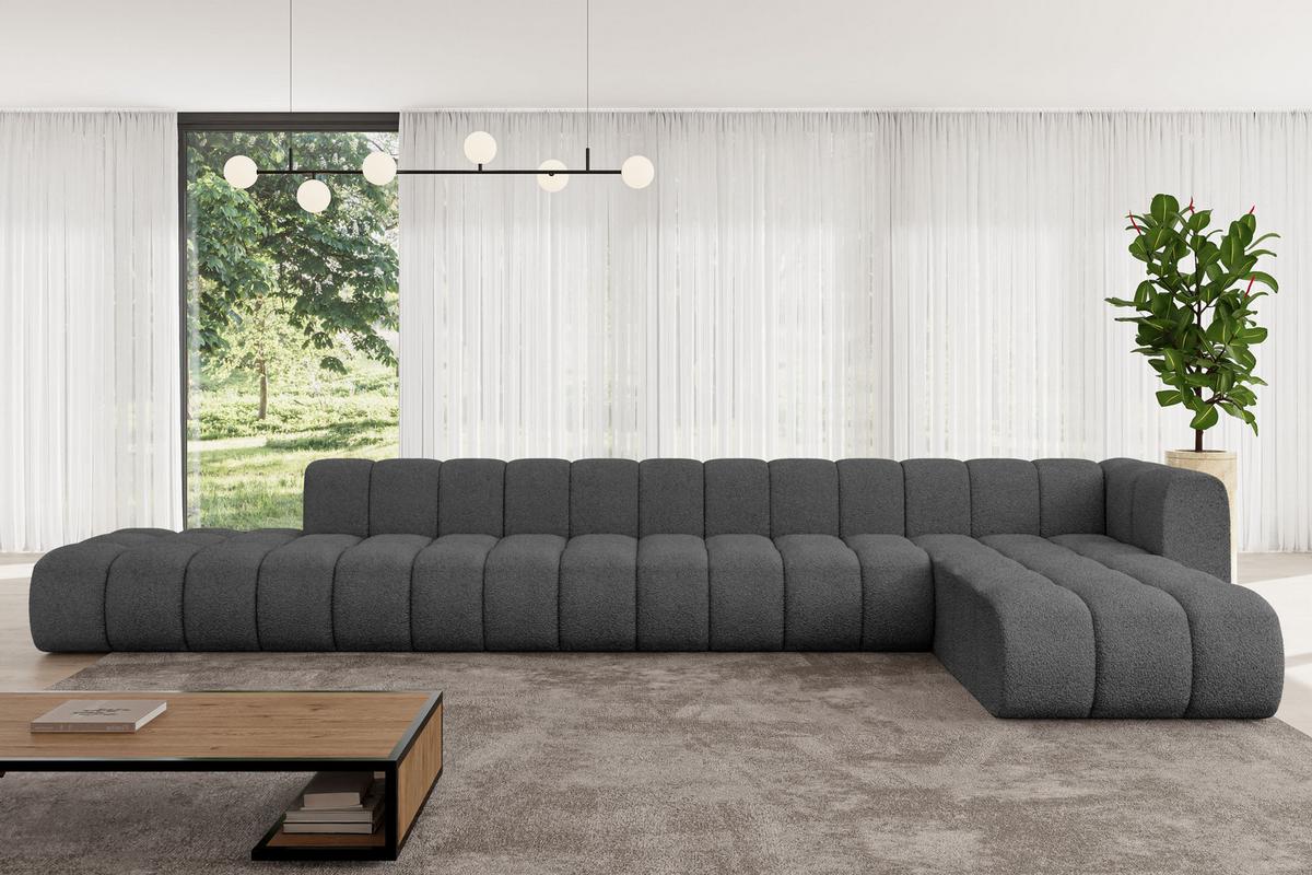 ECKSOFA modulares Sofa Zuvon-L3 - 478x177x70 cm Grau - Grau, Holzwerkstoff/Textil (478/177cm) - ALTDECOR