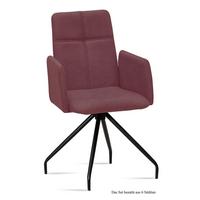 ARMLEHNSTUHL (6er-Set) Devaki 52x92x60 Schwarz/Marsala - Brombeere/Schwarz, Kunststoff (60/92/52cm) - 58aufmkessel