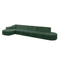 ECKSOFA Ottomane Links LIVO-L3 - 422x173x79,5 cm Grün - Grün, Holzwerkstoff/Textil (422/173cm) - ALTDECOR