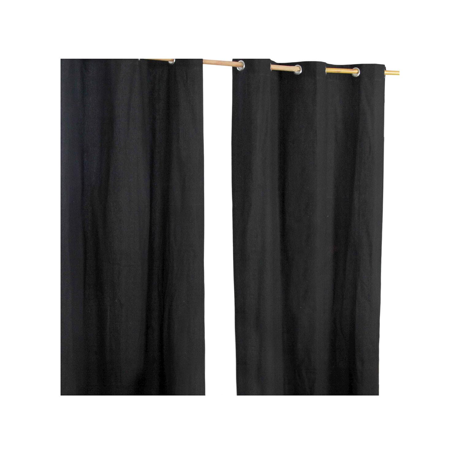 ÖSENVORHANG blickdicht 2er-Set, 137/228 cm - Schwarz, Textil (137/228cm) - Homescapes