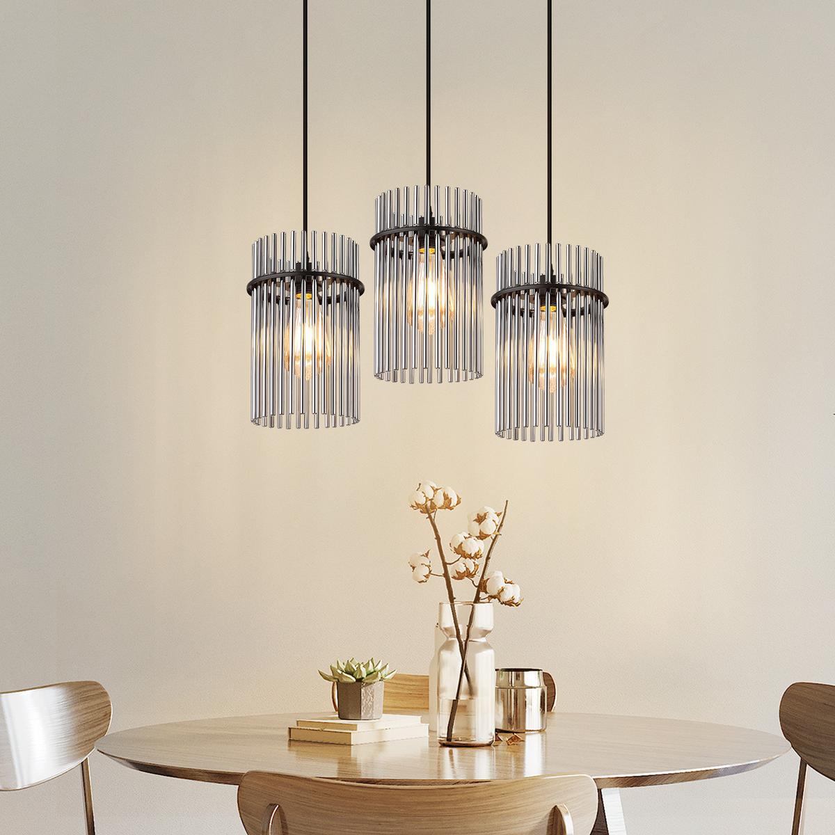 PENDELLEUCHTE John 25/25/150 cm - Schwarz, Glas (25/25/150cm) - ZMH