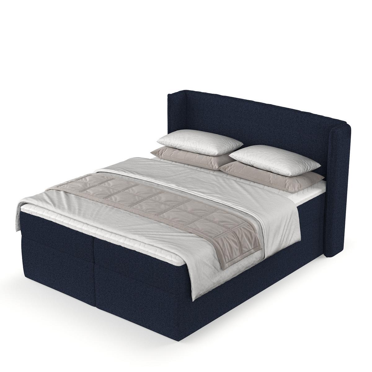 BOXBETT Viva 180/200 cm Marineblau im Riva Stoff - Schwarz/Dunkelblau, Holz/Holzwerkstoff (180/200cm) - AltaBeds