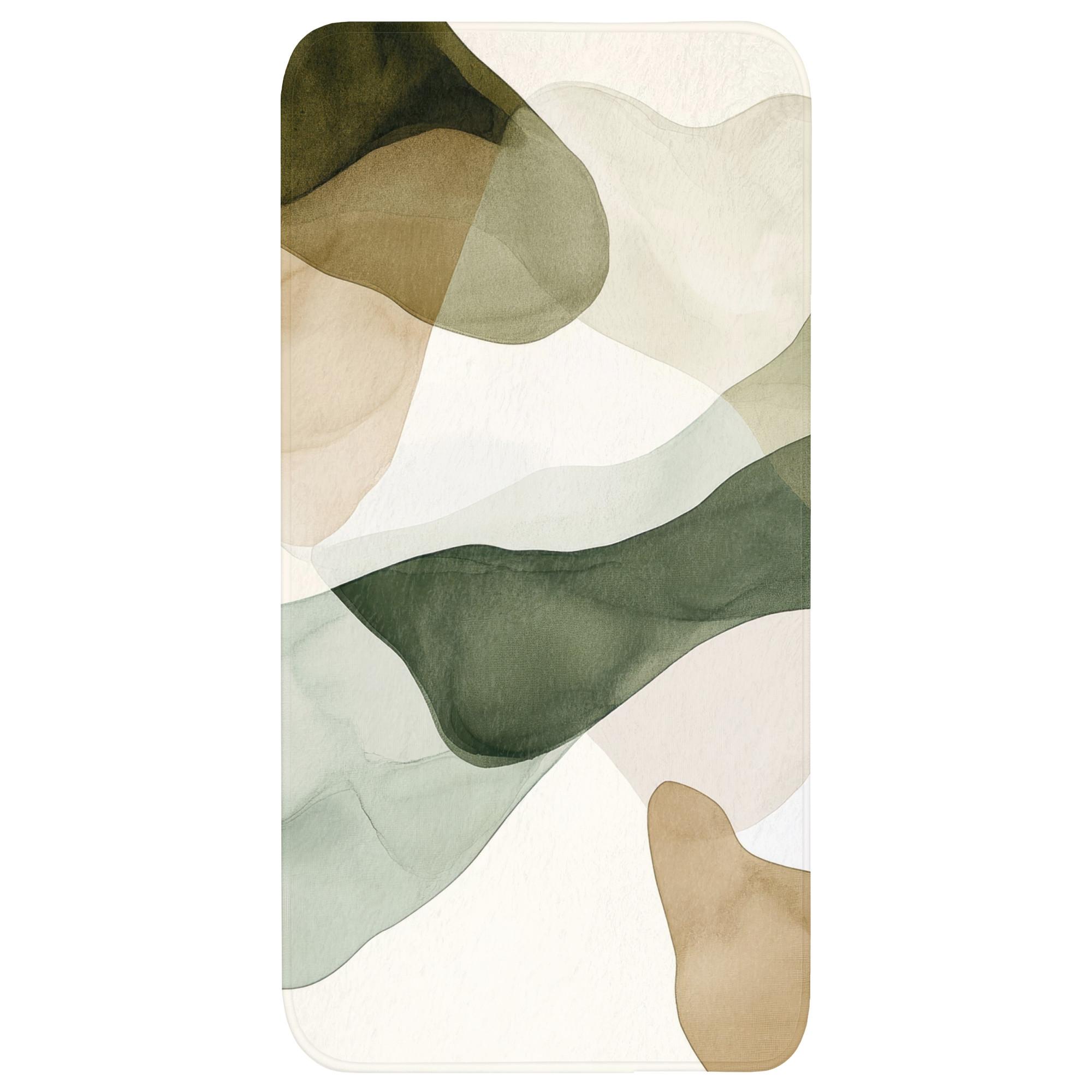 BADEMATTE Japandi - Abstrakt - Grün Badteppich 60x120 cm - Grün, Textil (60/120cm) - OnlyWow