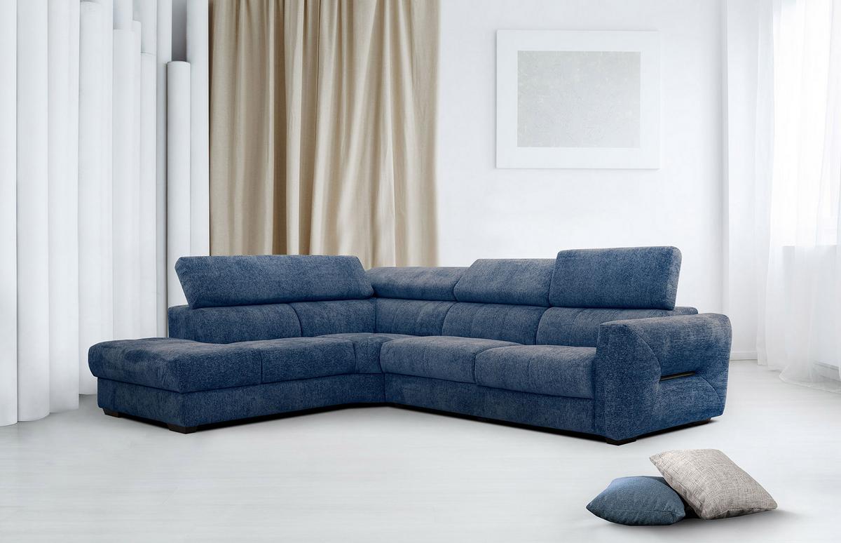 ECKSOFA CALVERA 5-Sitzer, dunkelblau - Dunkelblau, Holzwerkstoff/Textil (239/298cm) - Wozimo