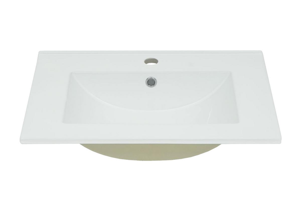 WASCHBECKEN eckig Weiß - Weiß, Keramik (61/17/47cm) - MCW