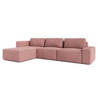 ECKSOFA L Form Arkleton Rosa 360/180/93 cm Links Stil & Komfort - Pink/Schwarz, Kunststoff/Textil (180/360cm) - AX Living