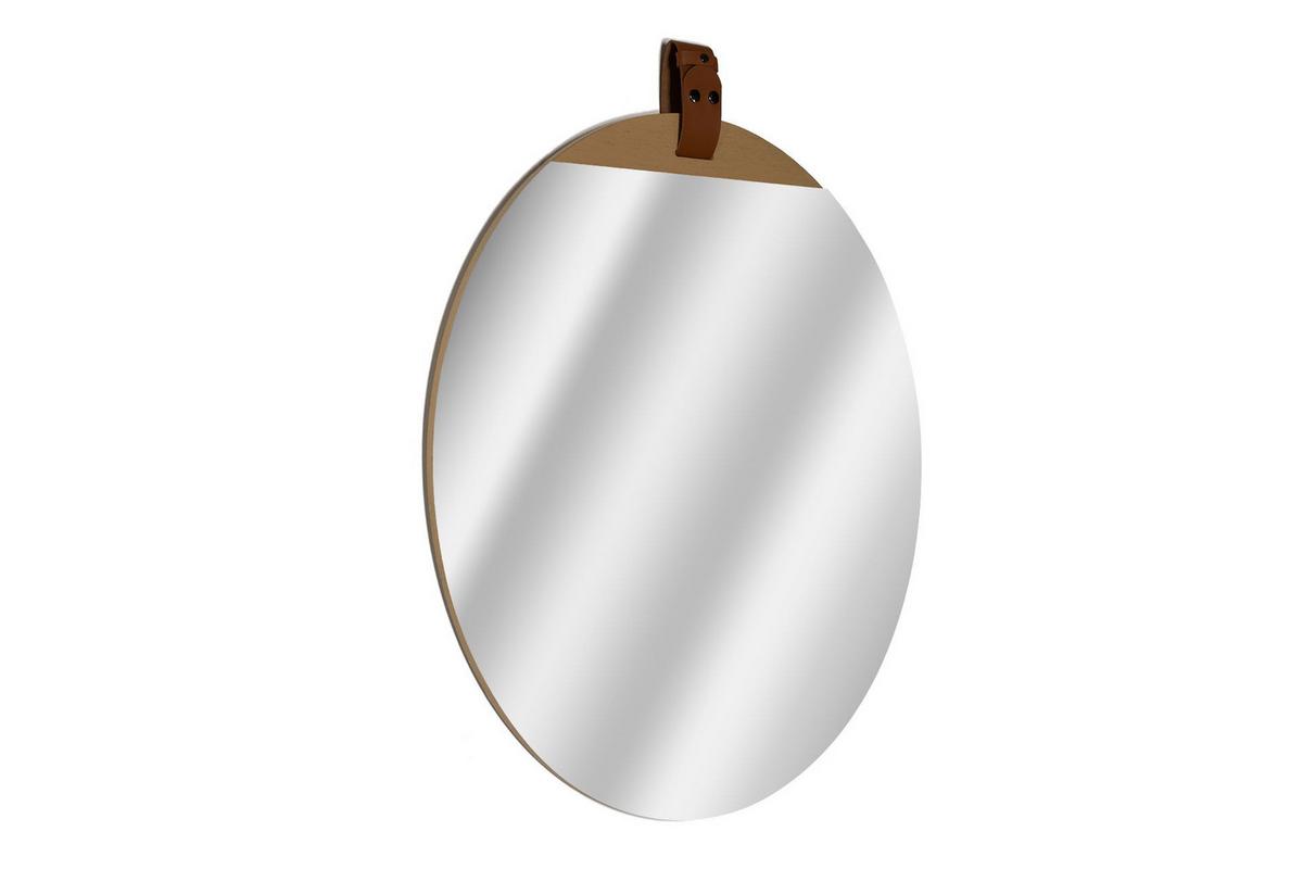 WANDSPIEGEL Braun 83,82/76,2 cm - Braun, Leder (8/76.2/1cm) - KUNSTLOFT