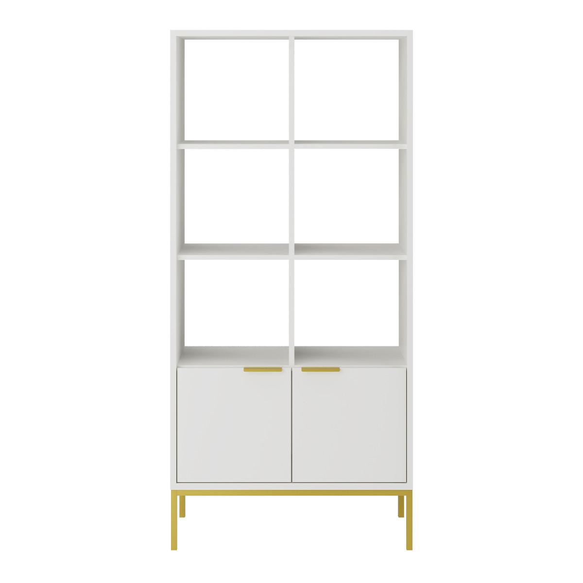 BÜCHERREGAL Seattle Weiß - Goldfarben/Weiß, Holzwerkstoff (80/171.3/40cm) - Petits-meubles