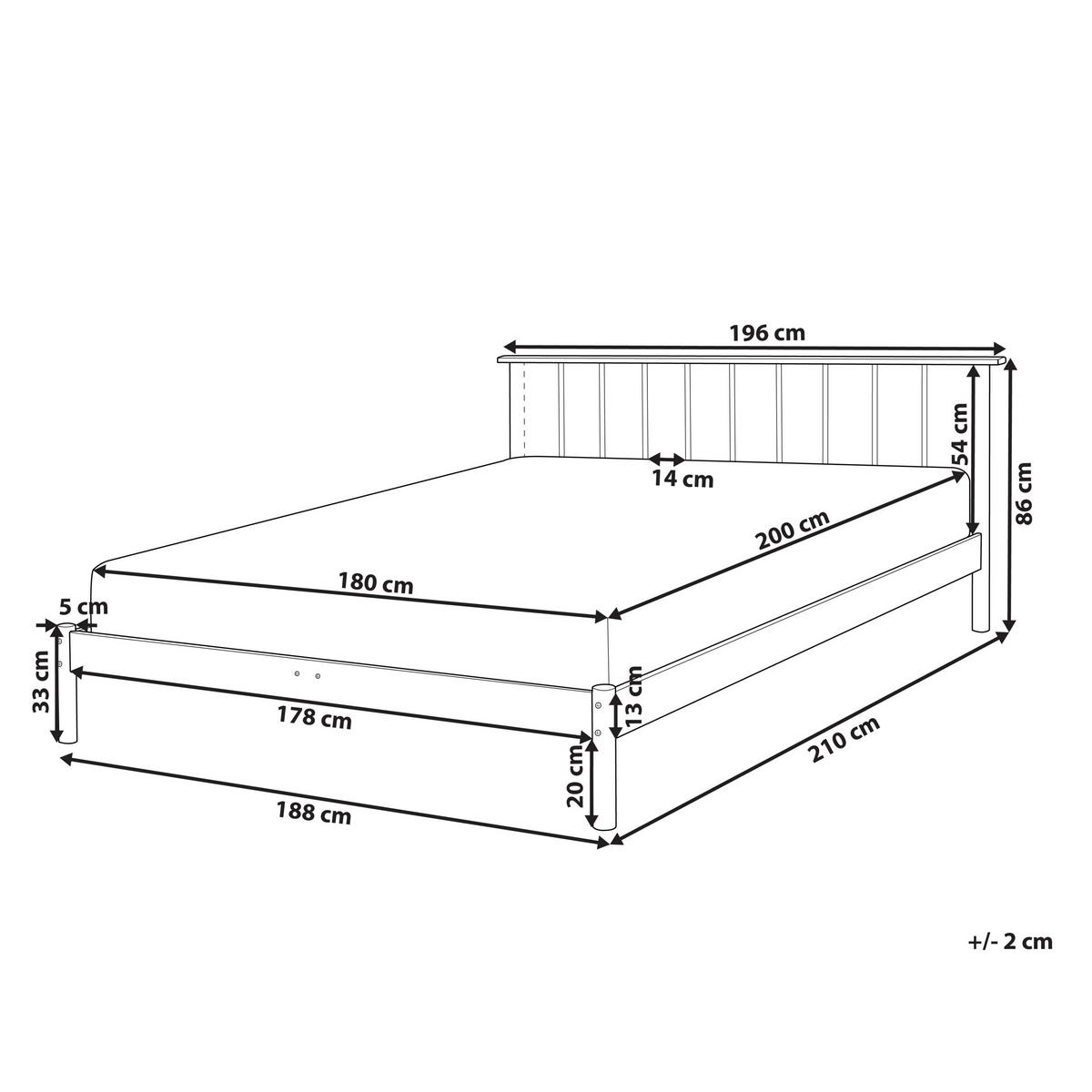 HOLZBETT 180/200cm Heller Holzfarbton Barret - Hellbraun, Holz (180/200cm) - Beliani