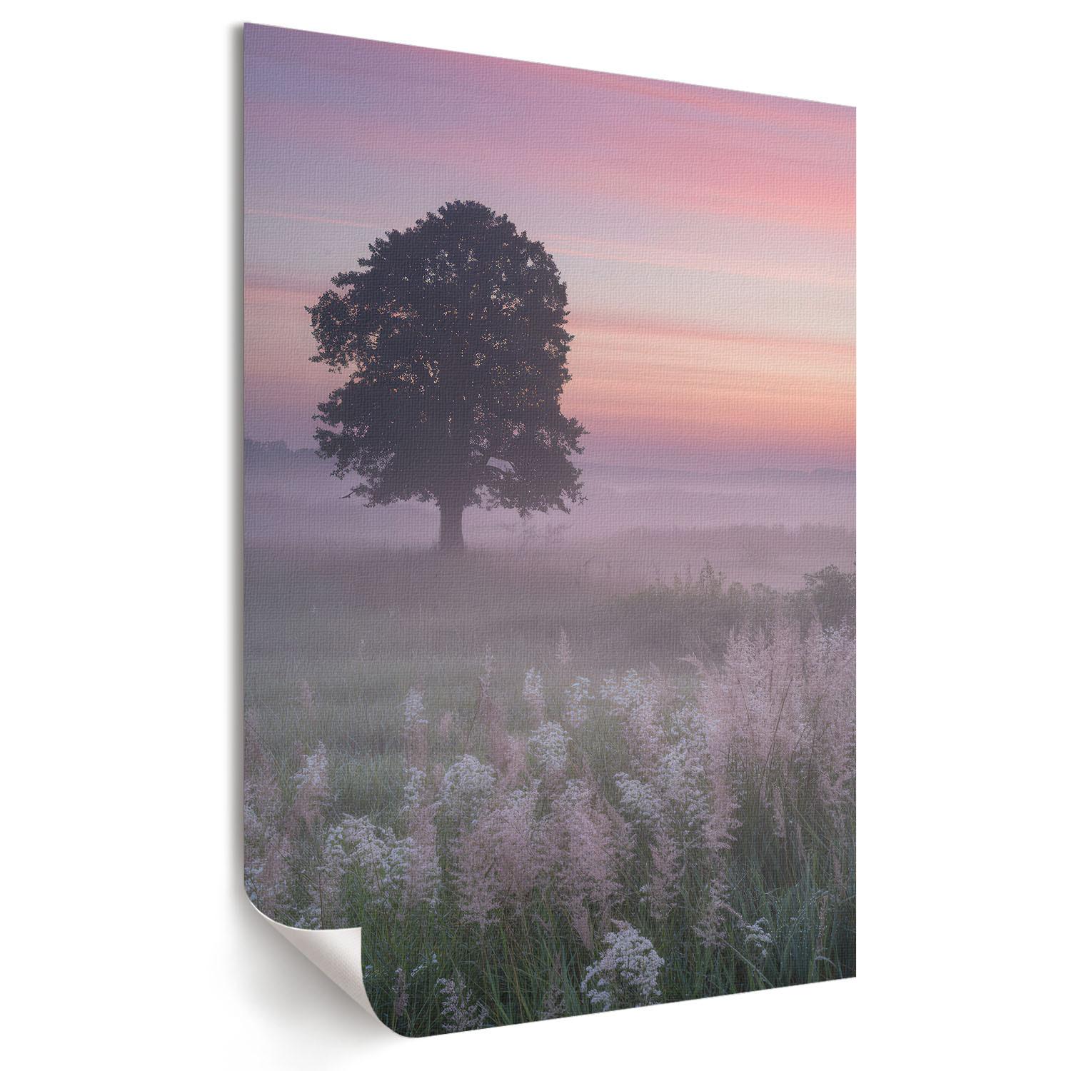 POSTER - 42x59 cm - Nevara - Ein Baum auf der Wiese - Pink, Textil (42/59/0.1cm) - TULUP