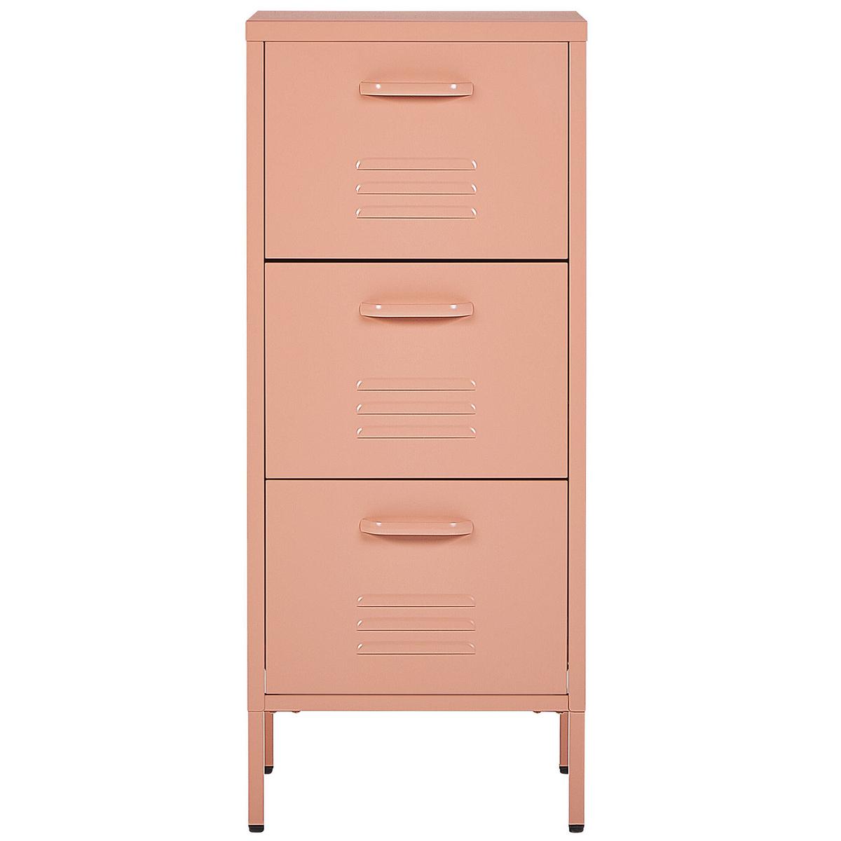 AKTENSCHRANK pfirsichrosa Wostok - Pink, Metall (43/103/40cm) - Beliani