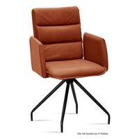 ARMLEHNSTUHL (8er-Set) Dianne 52x92x60 Schwarz/Cognac - Cognac/Schwarz, Kunststoff (60/92/52cm) - 58aufmkessel