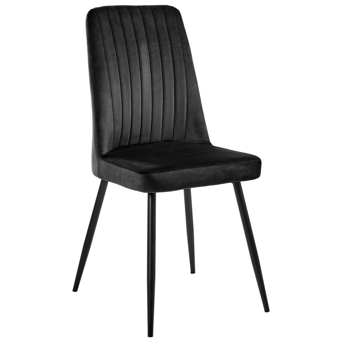 ESSZIMMERSTUHL 4er-Set Schwarz Kirby - Schwarz, Textil (47/91/49cm) - Beliani