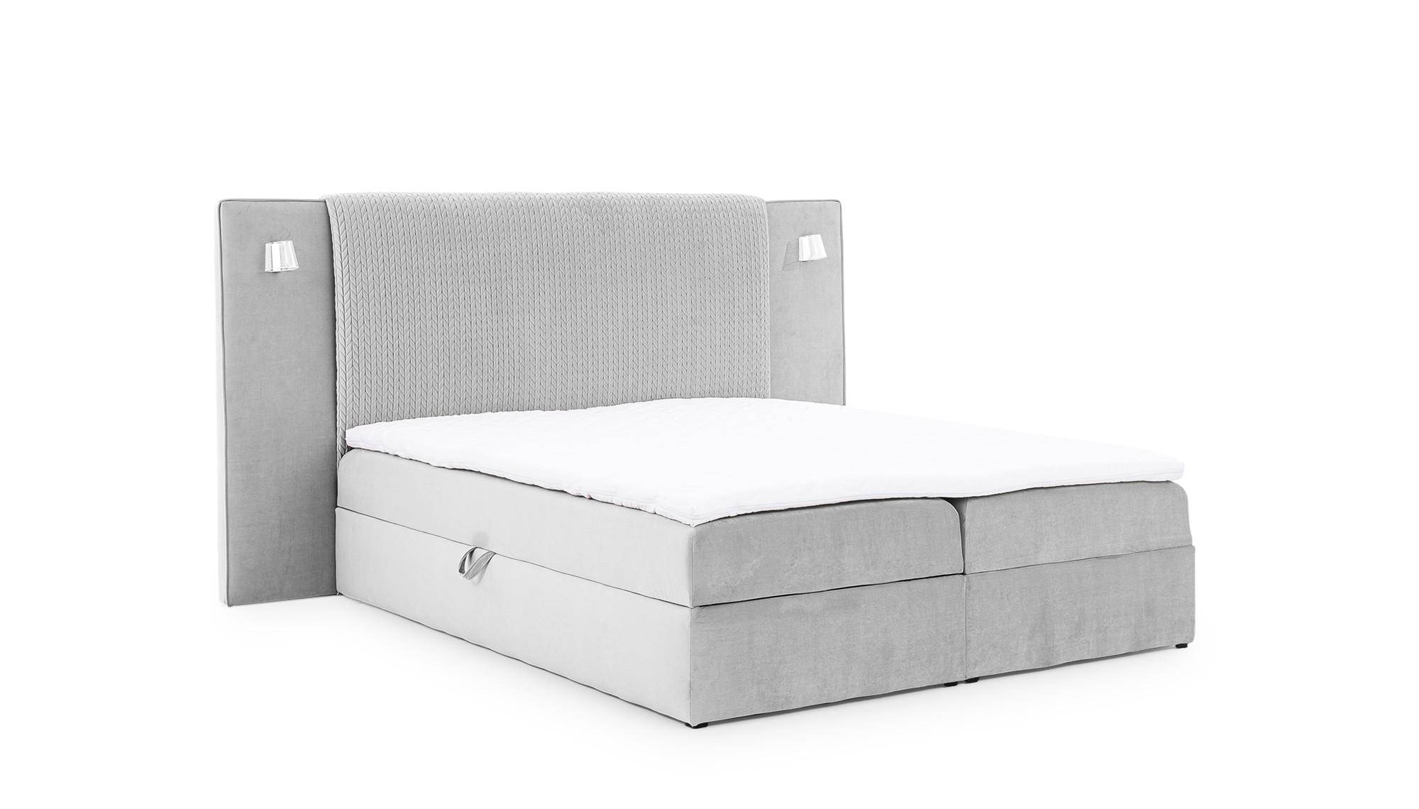 BOXBETT Marten überlänge Set.1 - Hellgrau, Holzwerkstoff/Textil (120/220cm) - Fun Möbel