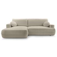 ECKSOFA Fuerro Hellbraun Strukturstoff - Hellbraun/Schwarz, Kunststoff/Textil (260/168cm) - Selsey
