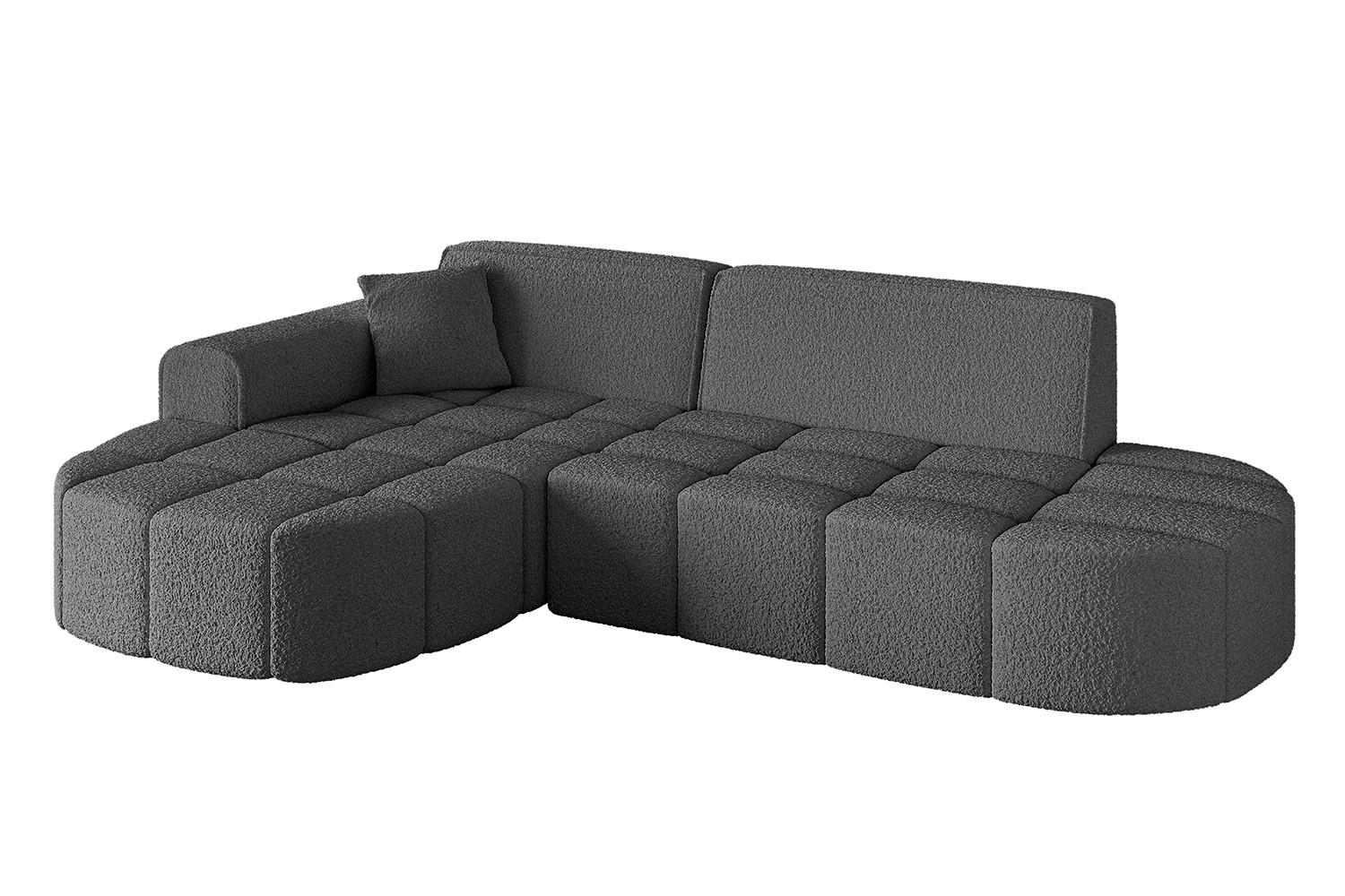 ECKSOFA Ottomane Links LIVO-L1 - 252x173x79,5 cm Grau - Grau, Holzwerkstoff/Textil (252/173cm) - ALTDECOR