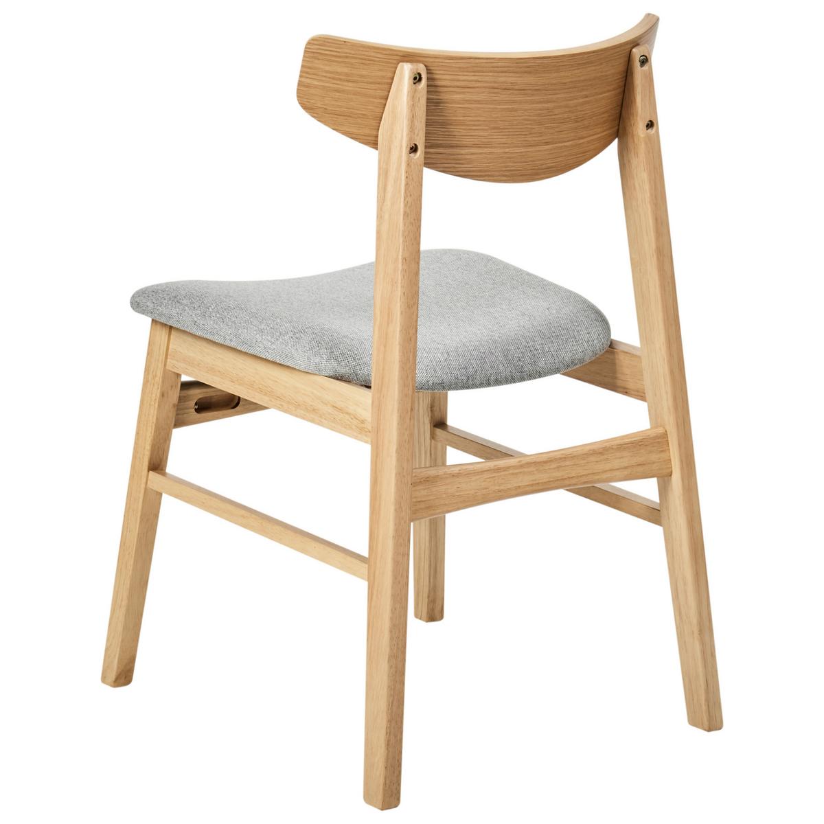 ESSZIMMERSTUHL 2er-Set Holz Hellbraun/Grau Smiley - Hellgrau, Holz (48/75/52cm) - Beliani