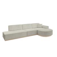 ECKSOFA Ottomane Rechts ARRIO-L2 - 328x171x83 cm Creme - Hellgrau/Creme, Holzwerkstoff/Textil (328/171cm) - ALTDECOR