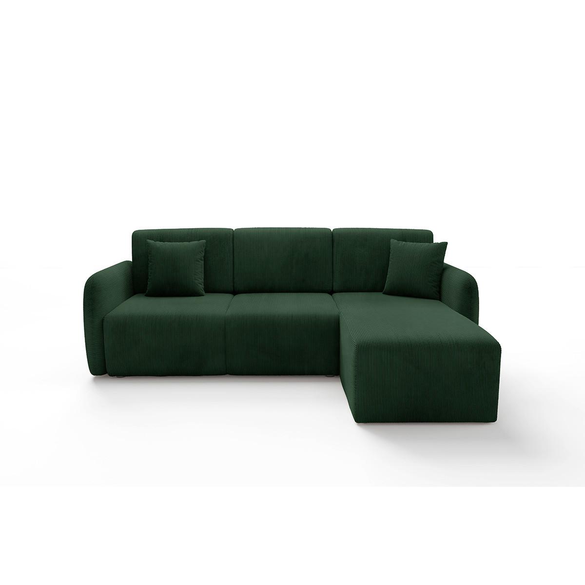 ECKSOFA Dora 3 Sitzplätze Tannengrün - Grün, Holz (245/185cm) - Petits-meubles