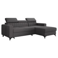 ECKSOFA Milano, Seite: Rechts 2R+LC - Schwarz/Grau, Holz/Textil (172/236cm) - MIRJAN24